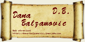 Dana Balzamović vizit kartica